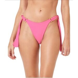 L*Space Kiki Bottom Tanga Bikini Bottoms Pink Gold Hardware LSKIG24 Large NWT